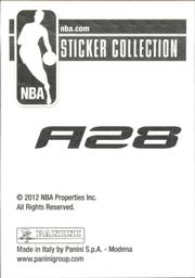 2012-13 Panini Stickers #A28 Portland Trail Blazers Logo Back