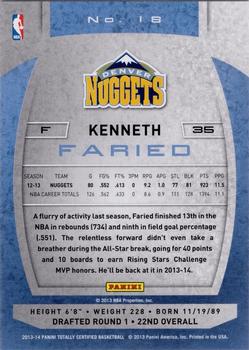 2013-14 Panini Totally Certified #18 Kenneth Faried Back