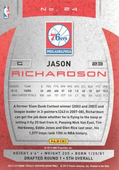 2013-14 Panini Totally Certified #24 Jason Richardson Back