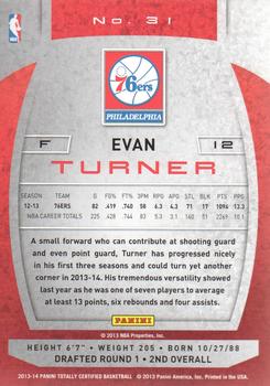2013-14 Panini Totally Certified #31 Evan Turner Back