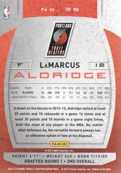 2013-14 Panini Totally Certified #38 LaMarcus Aldridge Back