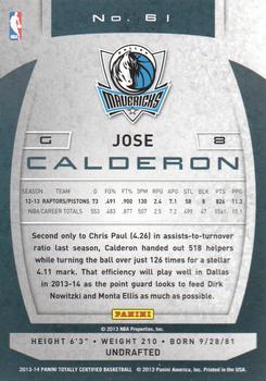 2013-14 Panini Totally Certified #61 Jose Calderon Back