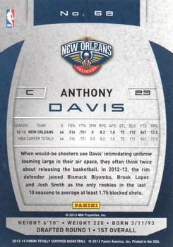 2013-14 Panini Totally Certified #68 Anthony Davis Back