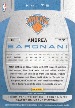 2013-14 Panini Totally Certified #76 Andrea Bargnani Back