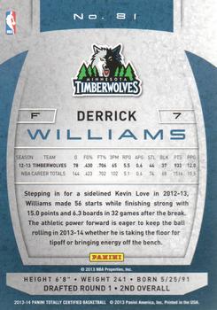 2013-14 Panini Totally Certified #81 Derrick Williams Back