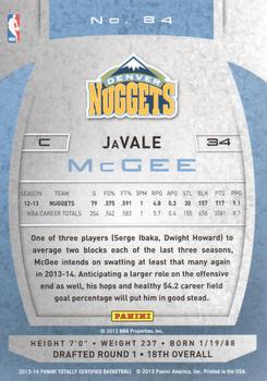 2013-14 Panini Totally Certified #84 JaVale McGee Back