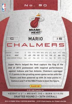 2013-14 Panini Totally Certified #90 Mario Chalmers Back
