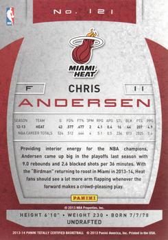 2013-14 Panini Totally Certified #121 Chris Andersen Back