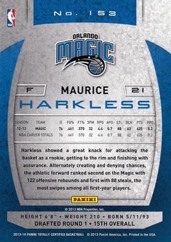2013-14 Panini Totally Certified #153 Maurice Harkless Back