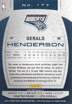 2013-14 Panini Totally Certified #177 Gerald Henderson Back