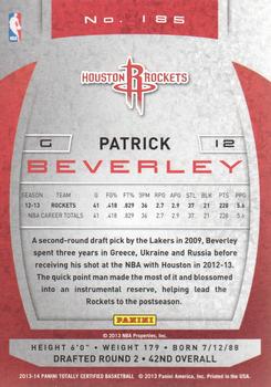 2013-14 Panini Totally Certified #185 Patrick Beverley Back