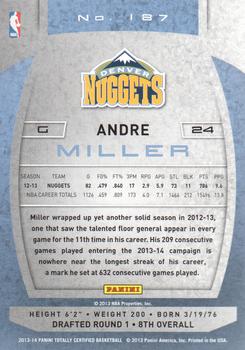 2013-14 Panini Totally Certified #187 Andre Miller Back