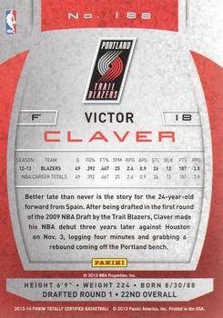 2013-14 Panini Totally Certified #188 Victor Claver Back
