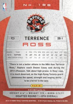 2013-14 Panini Totally Certified #189 Terrence Ross Back