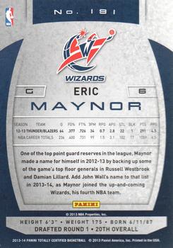2013-14 Panini Totally Certified #191 Eric Maynor Back