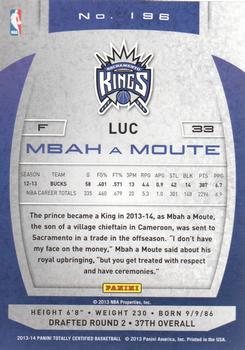 2013-14 Panini Totally Certified #196 Luc Mbah a Moute Back