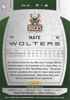 2013-14 Panini Totally Certified #216 Nate Wolters Back