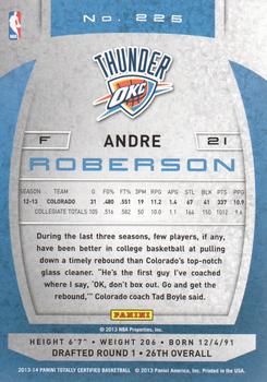 2013-14 Panini Totally Certified #225 Andre Roberson Back