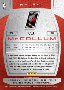 2013-14 Panini Totally Certified #241 C.J. McCollum Back