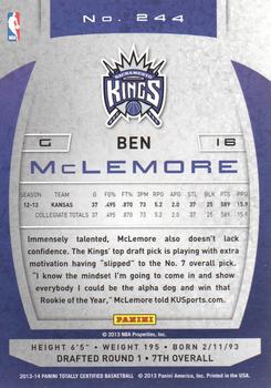 2013-14 Panini Totally Certified #244 Ben McLemore Back
