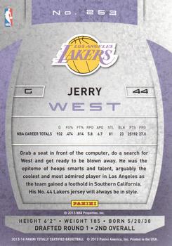 2013-14 Panini Totally Certified #253 Jerry West Back