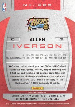 2013-14 Panini Totally Certified #263 Allen Iverson Back