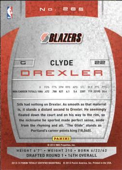 2013-14 Panini Totally Certified #265 Clyde Drexler Back