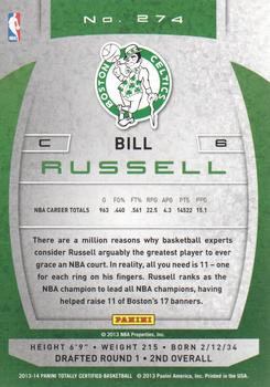 2013-14 Panini Totally Certified #274 Bill Russell Back