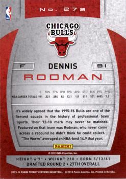 2013-14 Panini Totally Certified #279 Dennis Rodman Back