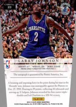 2012-13 Panini Elite Series - Aspirations Die Cut Autographs #89 Larry Johnson Back