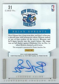 2012-13 Panini Elite Series - Rookie Inscriptions Autographs #31 Brian Roberts Back