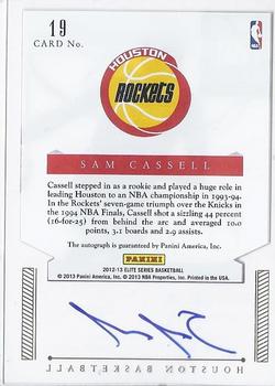 2012-13 Panini Elite Series - Veteran Inscriptions Autographs #19 Sam Cassell Back