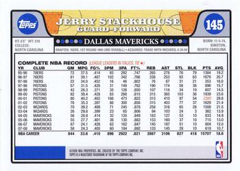 2008-09 Topps #145 Jerry Stackhouse Back