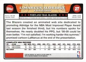 2008-09 Topps #27 LaMarcus Aldridge Back