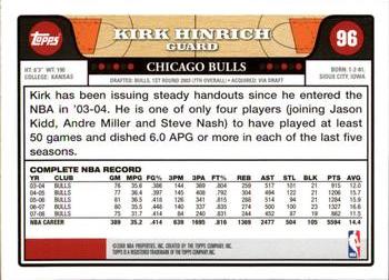 2008-09 Topps #96 Kirk Hinrich Back