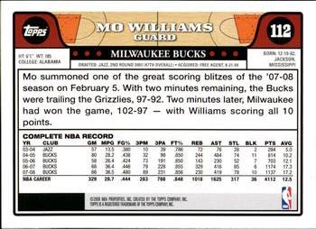 2008-09 Topps #112 Mo Williams Back