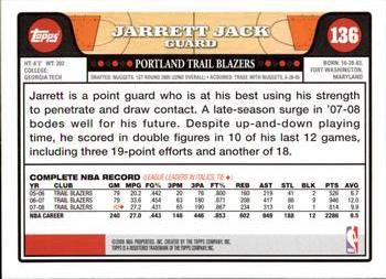 2008-09 Topps #136 Jarrett Jack Back