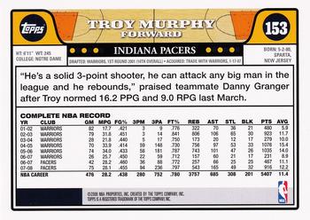 2008-09 Topps #153 Troy Murphy Back