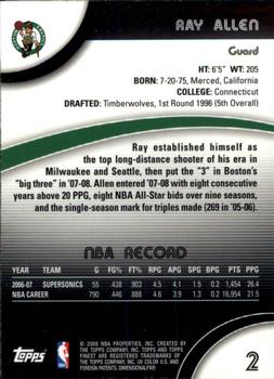 2007-08 Finest #2 Ray Allen Back