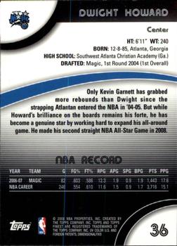 2007-08 Finest #36 Dwight Howard Back
