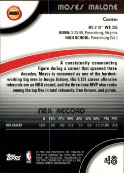 2007-08 Finest #48 Moses Malone Back