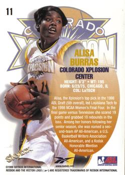 1999 SkyBox ABL #11 Alisa Burras Back