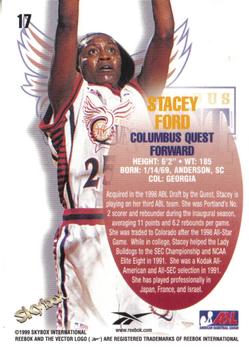 1999 SkyBox ABL #17 Stacey Ford Back
