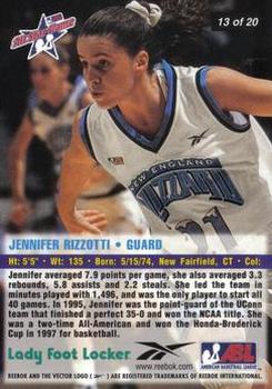 1998 Reebok ABL #13 Jennifer Rizzotti Back