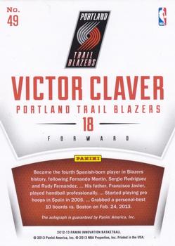 2012-13 Panini Innovation - Rookie Innovative Ink #49 Victor Claver Back