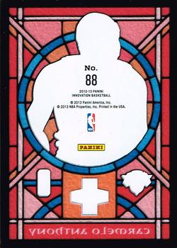 2012-13 Panini Innovation - Stained Glass #88 Carmelo Anthony Back
