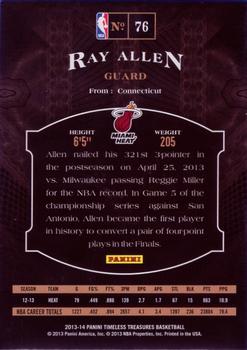 2013-14 Panini Timeless Treasures #76 Ray Allen Back