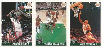 1991 Front Row - Promotional Panels #NNO Larry Johnson / Terrell Brandon / Greg Anthony Front