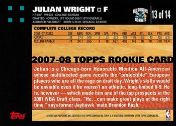 2007-08 Topps - Rookie Set Orange #13 Julian Wright Back