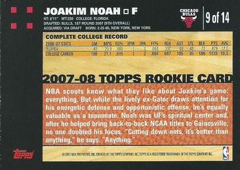 2007-08 Topps - Rookie Set Orange #9 Joakim Noah Back